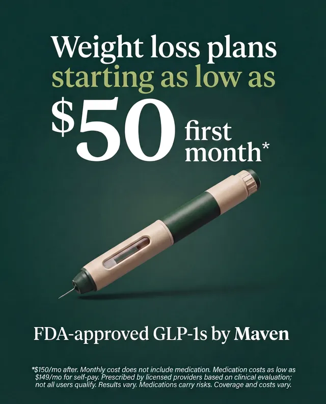 Weight loss plans starting as low as $50 first month: FDA-approved GLP-1s by Maven