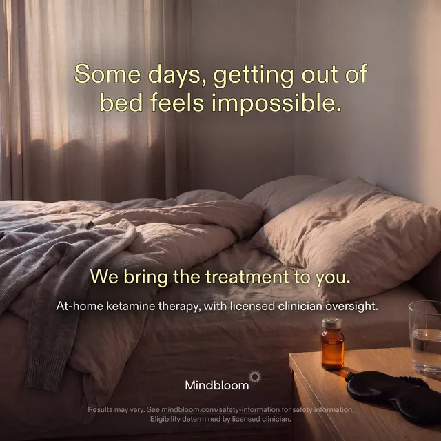 An unmade bed: some days getting out of bed feels impossible. We bring the treatment to you.